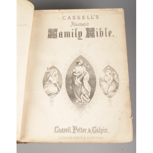 37 - Cassell's Illustrated Family Bible featuring leather tooled and gilt cover. Published by Cassell, Pe... 