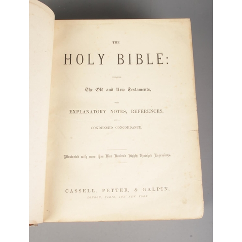 37 - Cassell's Illustrated Family Bible featuring leather tooled and gilt cover. Published by Cassell, Pe... 