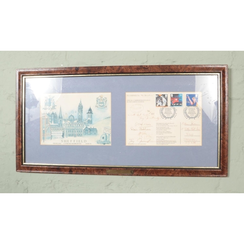 324 - A framed 1991 World Student Games display featuring limited edition multi-signed first day cover (84... 