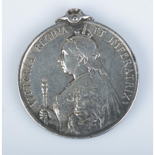 345 - A Queen Victoria Sudan Medal 1896-1898. Engraved to edge mostly indistinct possibly 'Charnley 2/R'.