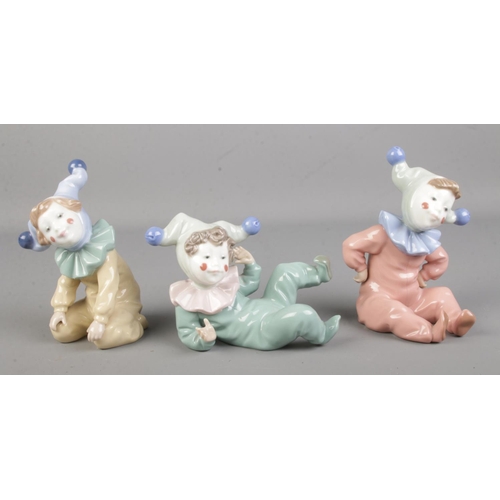 403 - Three Nao by Lladro baby clown figures