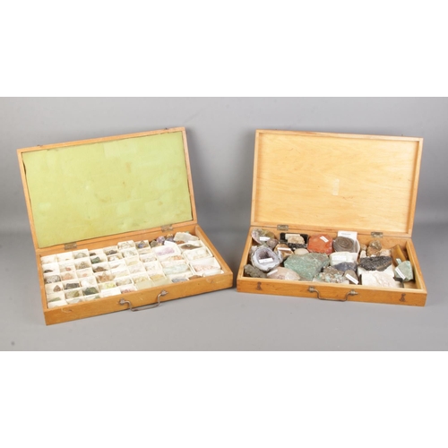 75 - Two specimen chests, containing a large collection of  mineral and geological samples. To include Am... 