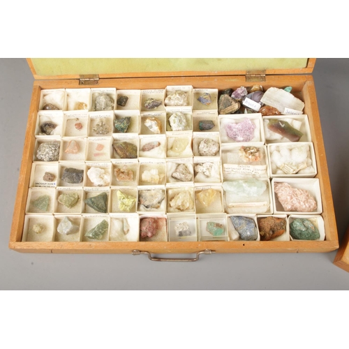 75 - Two specimen chests, containing a large collection of  mineral and geological samples. To include Am... 