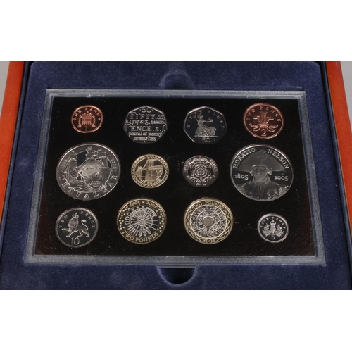 414 - The Royal Mint; A 2005 United Kingdom Executive Proof Set. No. 2999/5000. In case, with certificate.