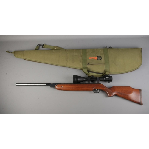 415 - A modified Weihrauch .22cal break barrel air rifle, with HW77 stock and later replaced HW98 barrel. ... 