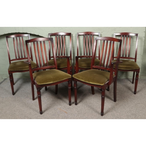 460 - A set of six William Lawrence mahogany dining chairs, with two carvers.