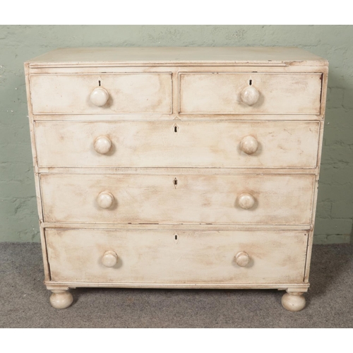 480 - A painted mahogany and pine chest of drawers 

Hx92cm
Wx98cm
Dx54cm