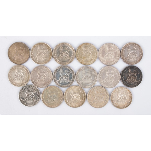 429 - Seventeen Edward VII silver shillings. 1902 (5), 1903, 1904, 1906 (2), 1907 (3) and 1910 (5).