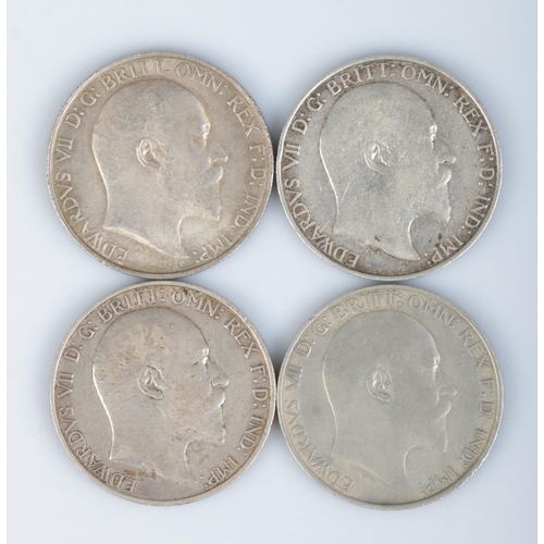 430 - Four Edward VII silver florins; 1902, 1903, 1904, 1907.