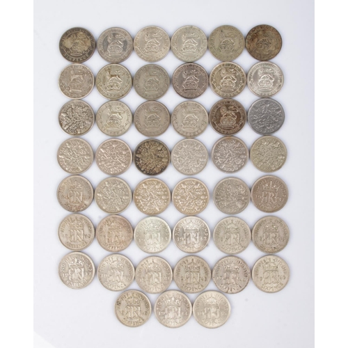 439 - A collection of George V and George VI silver sixpence. 1921-1945. Fourty five in total.