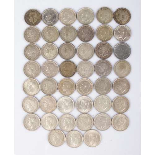 439 - A collection of George V and George VI silver sixpence. 1921-1945. Fourty five in total.