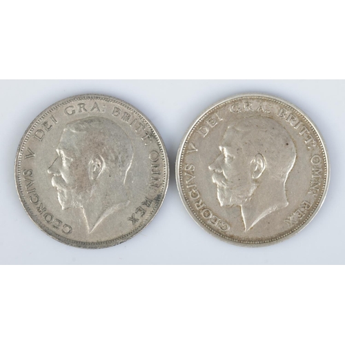 451 - Two George V silver halfcrown coins, 1911 and 1912.