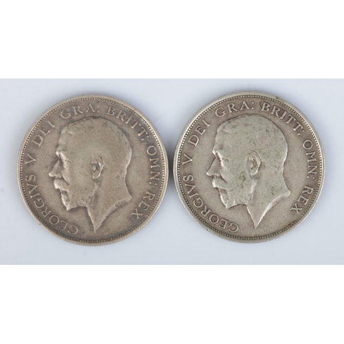 455 - Two George V halfcrown coins, 1911 and 1912.