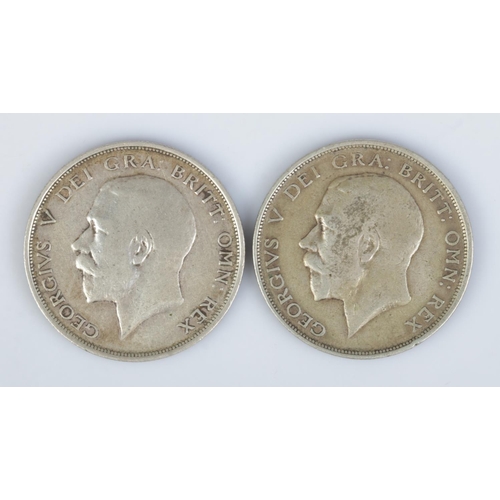 456 - Two George V halfcrown coins, 1912 and 1913.