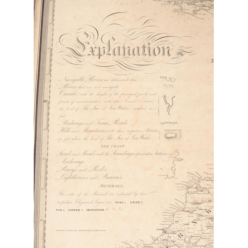 101 - A very large George IV six section cloth map; Inland Navigation, Canals, and Rail Roads with the Sit... 