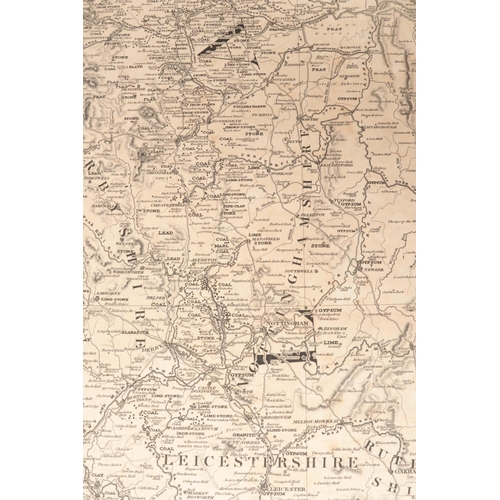 101 - A very large George IV six section cloth map; Inland Navigation, Canals, and Rail Roads with the Sit... 