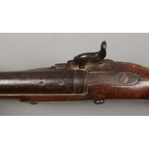 113 - A 19th century percussion pistol. Having proof marks to barrel. Barrel length 22cm. CAN NOT POST OVE... 