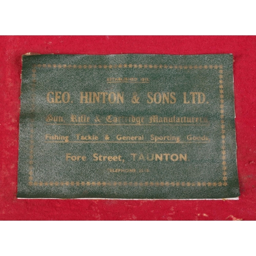 116 - A late 19th/early 20th century leather gun case by George Hinton & Sons. The top stamped for TE Bain... 