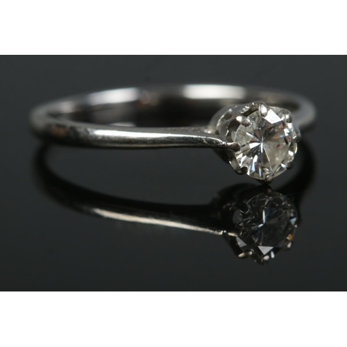 200 - An 18ct white gold diamond solitaire ring. Diamond approximately 0.5ct. Size P 1/2. 2.28g.