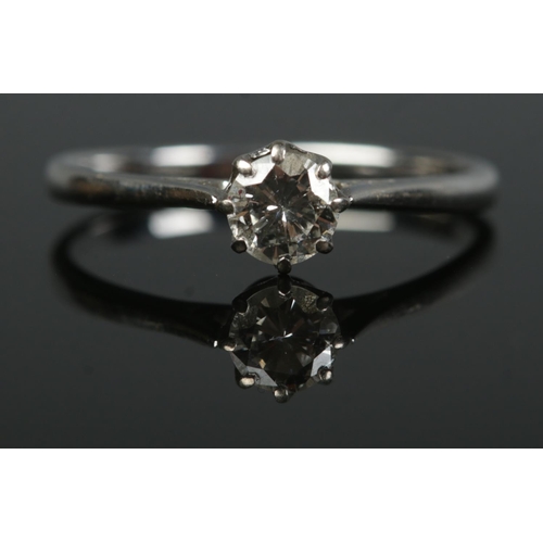 200 - An 18ct white gold diamond solitaire ring. Diamond approximately 0.5ct. Size P 1/2. 2.28g.