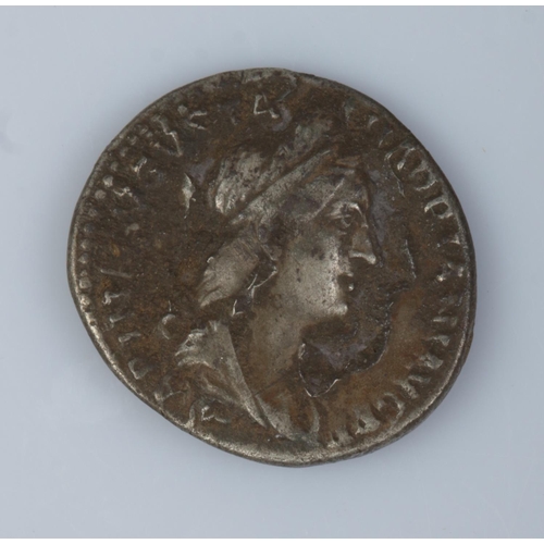 479 - A Sabina Augusta silver Denarius. The reverse depicting Concordia seated facing left.