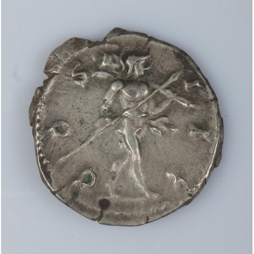 482 - A Marcus Aurelius silver Denarius. The reverse depicting Mars walking to the right with spear, COS I... 