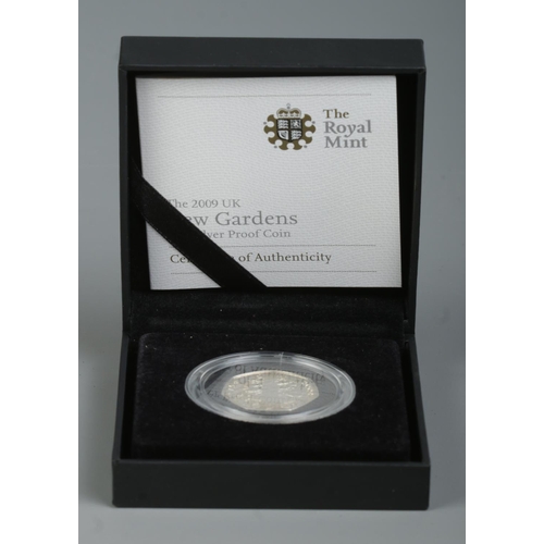 485 - A cased Elizabeth II silver proof Kew Gardens 50p coin.