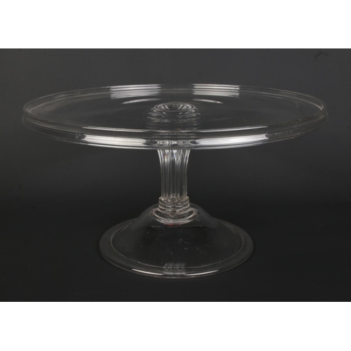 5 - A late 18th/early 19th century glass tazza with silesian stem and domed folded foot. Height 15cm, Di... 