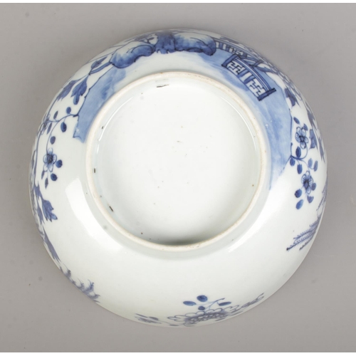 62 - An 18th century Chinese export bowl decorated in underglaze blue. Diameter 20cm.