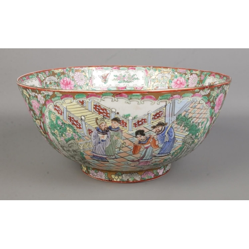 68 - A large Chinese famille rose bowl. Bearing six character Guangxu mark to base. Diameter 31cm.