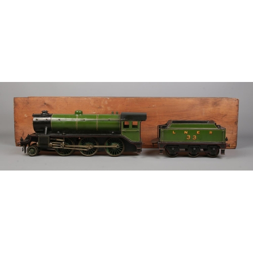 79 - A Bassett Lowke 0 gauge 2-6-0 locomotive with tender. With original wooden box.