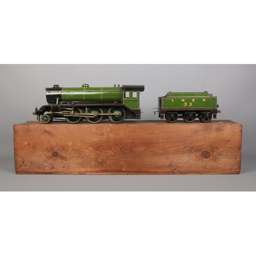 79 - A Bassett Lowke 0 gauge 2-6-0 locomotive with tender. With original wooden box.