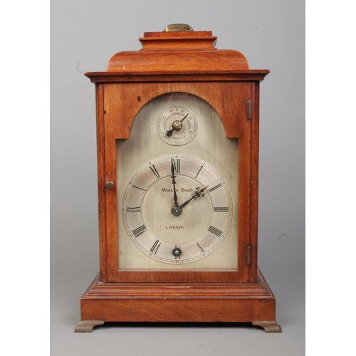 98 - A mahogany cased Winterhalder & Hoffmeier bracket clock. The dial marked for Morath Brothers, having... 