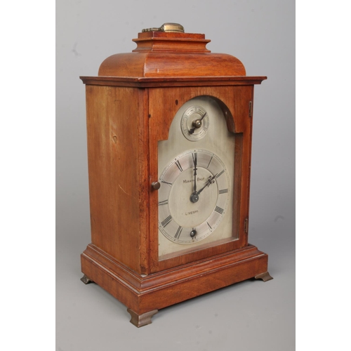 98 - A mahogany cased Winterhalder & Hoffmeier bracket clock. The dial marked for Morath Brothers, having... 