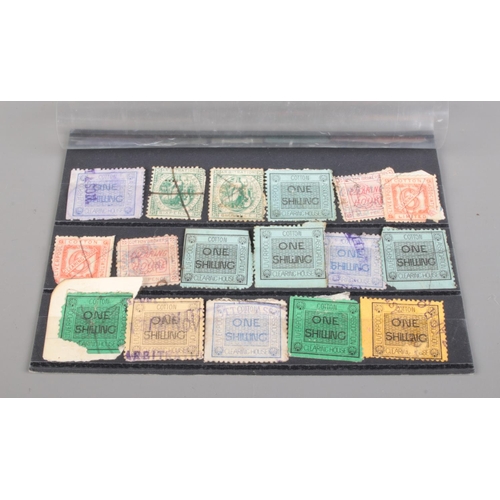 501 - A collection of Liverpool Cotton Association revenue stamps. Various colours and values. Seventeen i... 