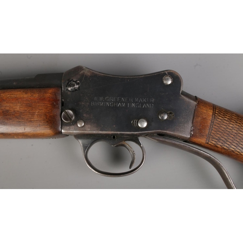 528 - Withdrawn. A deactivated W.W Greener GP 12 bore lever action shotgun. Serial Number 13021. Deactivat... 