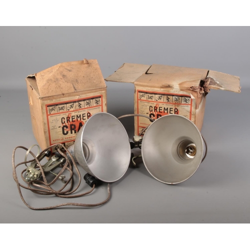 532 - A pair of A.E.Cremer 'Cremer Crab' photography lights in in original boxes with labels to front bear... 