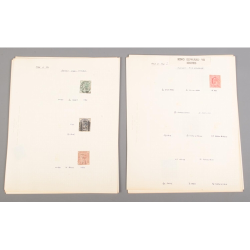 539 - A collection of British stamps, Victorian and later. Includes imperforated penny reds, two penny blu... 