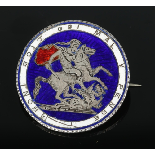 611 - A George IV enamelled 1819 crown coin brooch.