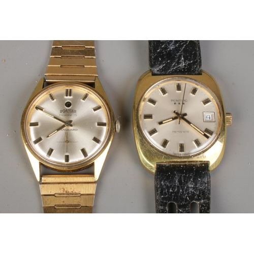 620 - Two gents wristwatches to include an automatic Roamer Incabloc 15 Vanguard and manual Pontiac Memoda... 