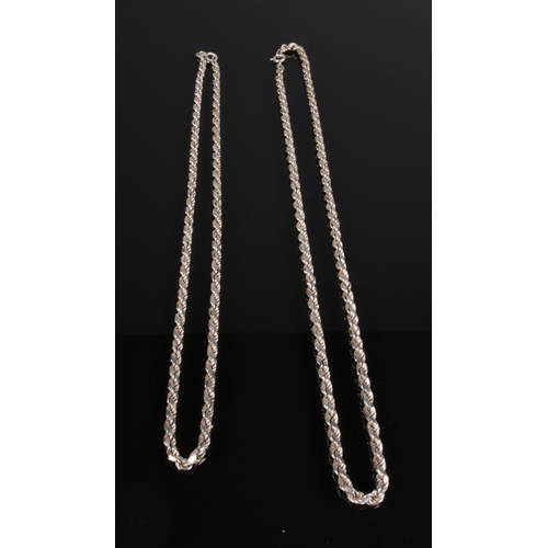 652 - Two silver chain necklaces 

45.79g