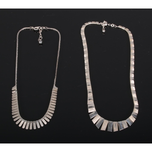 653 - Two silver Cleopatra style necklaces 

29.44g