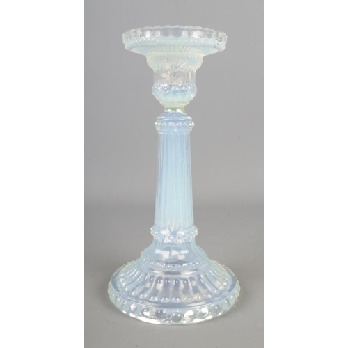 160 - An Opaline pressed glass candlestick circa 1900

Hx21cm