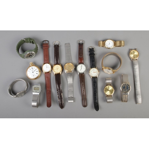 184 - A collection of gents wristwatches to include Ingersoll, Pierre Gordni, Ricardo, Casio, Sekonda, etc... 