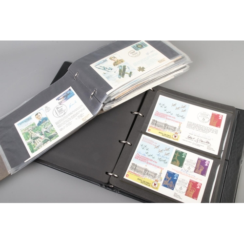 187 - Two albums of first day covers one containing limited edition signed covers and the other military r... 