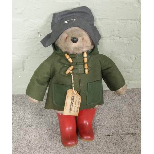 220 - 1970s Paddington Bear by Gabrielle Designs with Dunlop boots and original travel label (tall 50cm)