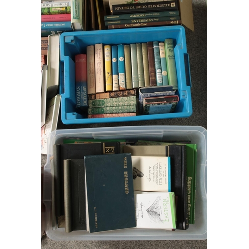 262 - Four boxes of assorted mostly non-fiction books to include travel guides, ordinance survey maps, Ill... 