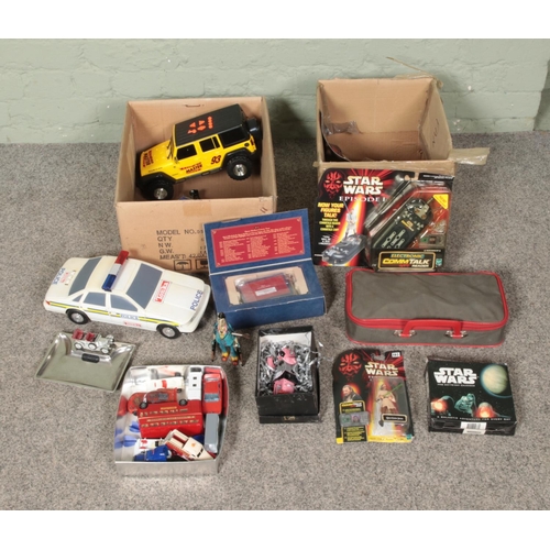 277 - A collection of assorted diecast vehicles, children's toys and tin plate toys to include Star Wars C... 