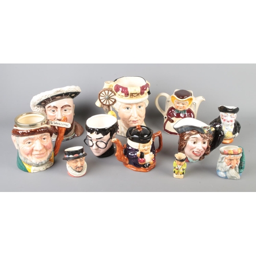 28 - A collection of character jugs to include Beswick Henry VIII, Royal Doulton The Antagonists Collecti... 