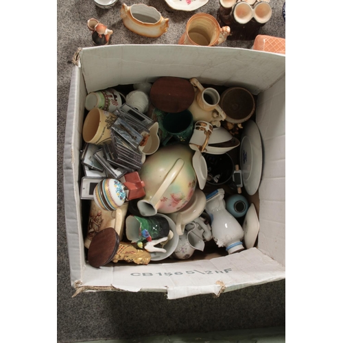 296 - Three boxes of miscellaneous to include Goebel, Giuseppe Armani, good collection of ceramic figures,... 